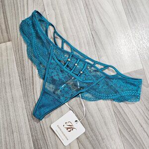 Honey Birdette Jade Blue Brief Size Small ~ NWT